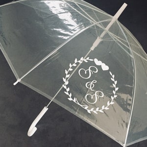 Regenschirm transparent personalisiert Hochzeit Braut image 5