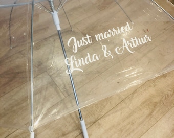 Regenschirm transparent personalisiert
