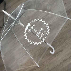 Regenschirm transparent personalisiert Hochzeit Braut image 7