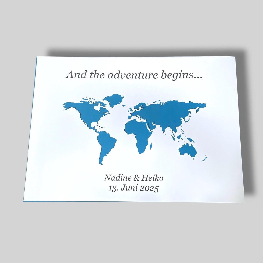 Cash Gift A3: World Map for Your Dream Trip to the Wedding - Without ...