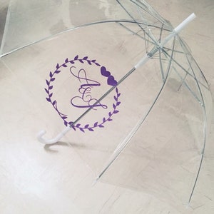 Regenschirm transparent personalisiert Hochzeit Braut image 6