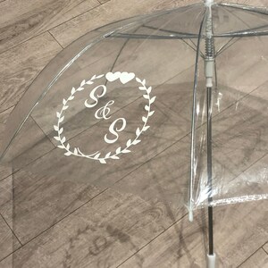 Regenschirm transparent personalisiert Hochzeit Braut image 3