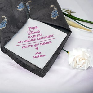 personalisierte Krawatten Applikationen Aufbügeln Brautvater Bild 2