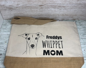 Tasche mit Hundekopf personalisiert Whippet