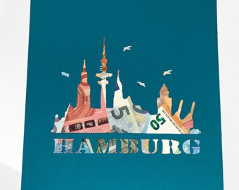 A4 Geldgeschenk Hamburg Geld Geburtstag Reise