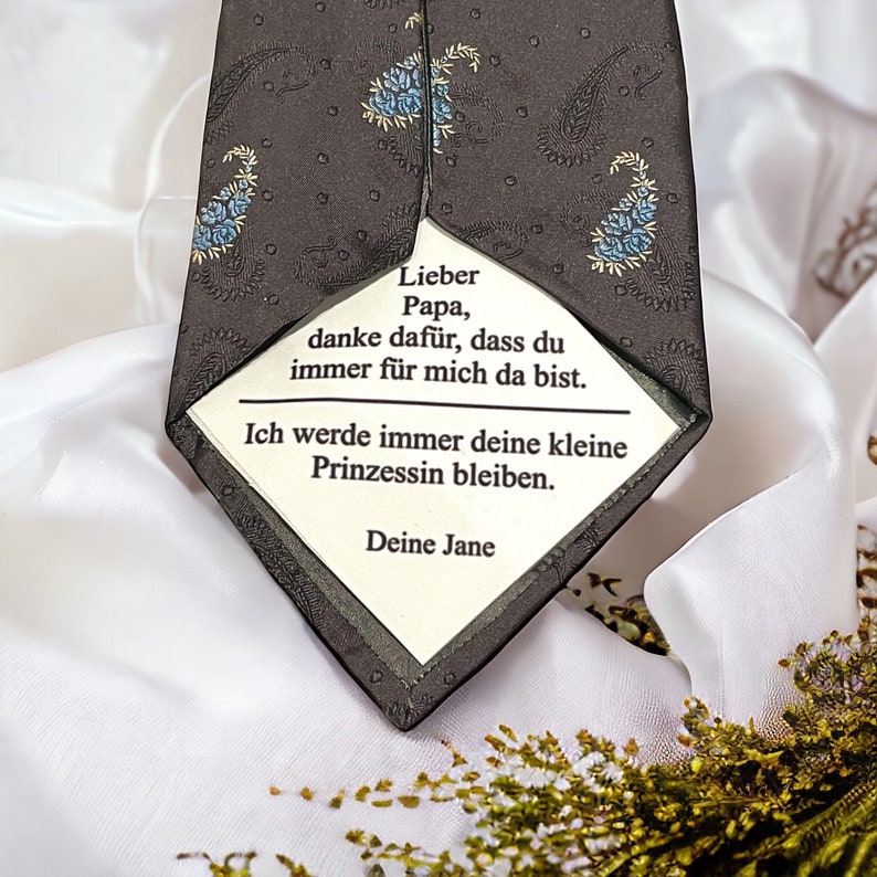 personalisierte Krawatten Applikationen Aufbügeln Brautvater Bild 1