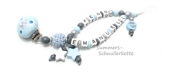 Schnullerkette mit Doppelnamen