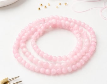 Natural Mashan jade bead strand, round, 4.5 - 4.6 mm (approx. 94 beads / approx. 39 cm length)