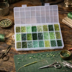 Confezione mista di perline di vetro da 24 colori 6/0 circa 4-5 mm x 2,5 - 4,5 mm