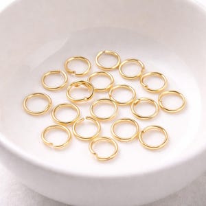 20 Edelstahl Biegeringe offen goldfarben 7 x 0,8 mm