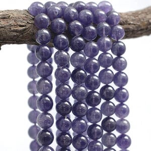 Amethyst pearl strand 6 - 6.7 mm round smooth shiny (approx. 60 pearls / approx. 39 cm length)