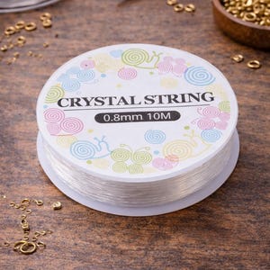 1 Rolle klare elastische dehnbare Kristall Perlenschnur 0,8 mm Länge Rolle