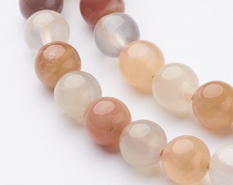 Natürlicher Sonnenstein Perlenstrang 6 - 6,5 mm rund glatt glänzend (ca. 61 Perlen / ca. 38 cm Länge