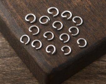 50 offene Edelstahl Biegeringe Binderinge 5 x 0,8 mm