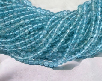 Blauer Topaz Perlenstrang 4 mm unregelmäßige Perlen (Länge ca. 33 cm)