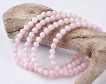 Mashan jade bead strand, round, 6 - 6.5 mm (approx. 65 beads / approx. 39.5 cm length)