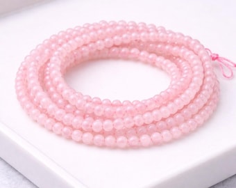 Rose quartz bead strand 4 - 4.2 mm round smooth (approx. 190 beads / approx. 39 cm length)