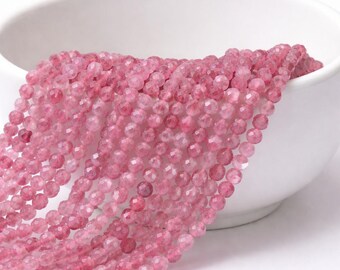 Pink tourmaline bead strand 2.5 - 2.7 mm faceted (approx. 150 beads / approx. 39 cm length)