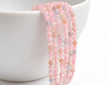 Morganite bead strand 3 - 3.5 mm (approx. 130 beads / approx. 39 cm length) - delicate natural stone beads in soft pink tones