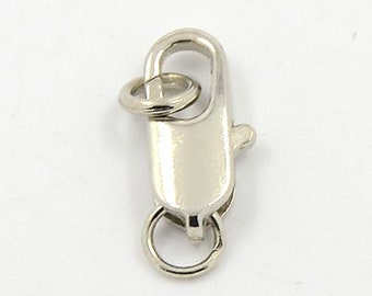 10 Karabinerverschlüsse mit Biegeringen platinfarben 12 x 6 x 3 mm