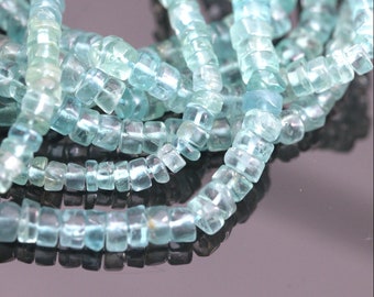 Aquamarin Perlenstrang unregelmäßige Rondelle 3 - 5 mm (ca. 36 cm Länge)