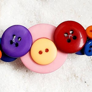 Button Barrette- Colorful Button Barrette- Quirky Hair Accessory- Button Headpiece- Button Hair Clip- Whimsical Barrette- Crafty Hair Clip