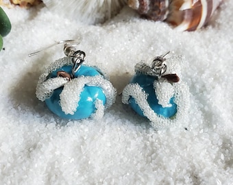 Magic Sparkle Pumpkin earrings- Polymer clay fall pumpkins- cute handmade pumpkins- fall jewelry- dangle earrings- Autumn- pumpkin jewelry