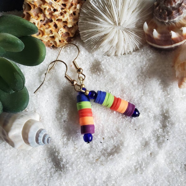 Heishi earrings- Bollywood inspired- heishi earrings- clay earrings- dramatic earrings- summer jewelry- bold colors- colorful earrings