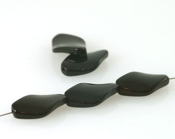 5x Obsidian Raute gedreht 12x18mm