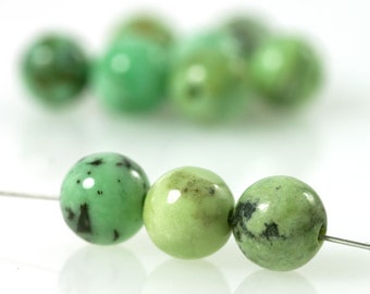 10x Serpentin Jade Kugel sehr grün, gebohrt in verschiedenen Größen
