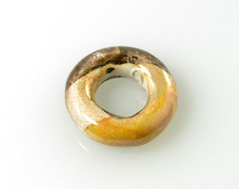 1x Keramik Ring Bernstein/Kaffee 22x6mm, Loch innen 10mm