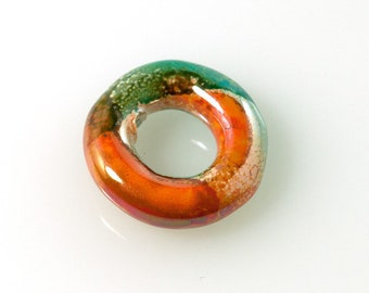 1x Keramik Ring Orange Meer 22x6mm