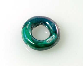 1x Keramik Ring meeresgrün 22x6mm, Loch innen 10mm