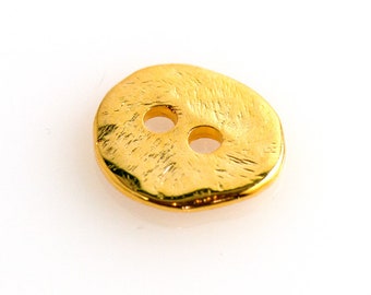 5 außergewöhnliche goldfarbene Metall Knöpfe mit Durchbruch 5481go