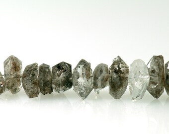 5x Bergkristall Herkimer-Diamant 5-7x7-9mm, unterschiedlich dick und lang