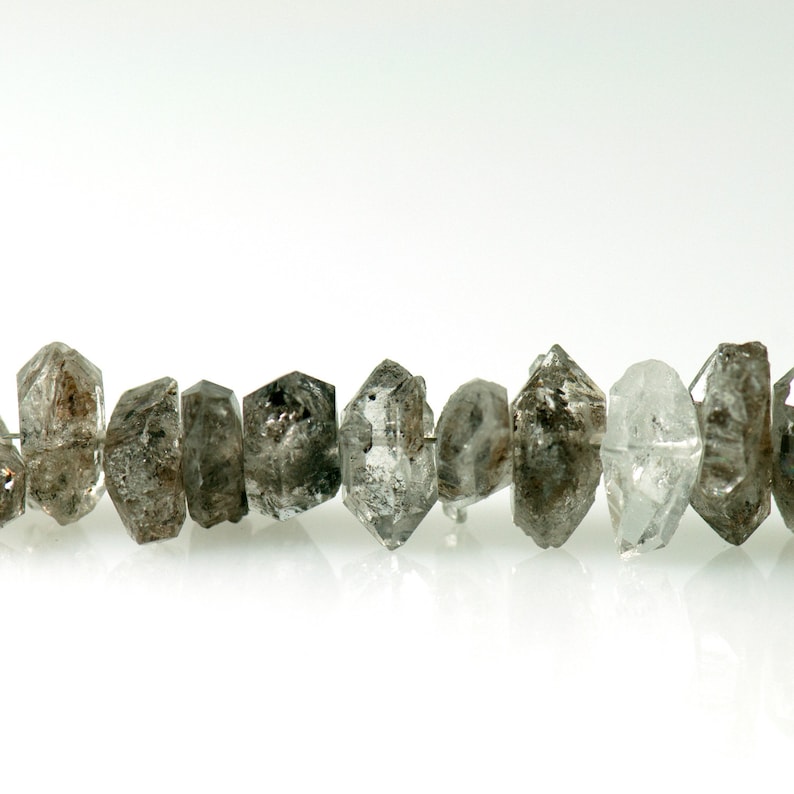 5x Bergkristall Herkimer-Diamant 5-7x7-9mm, unterschiedlich dick und lang image 1