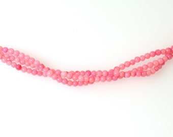 Koralle rosa Kugel 2mm, 40 Stück oder Strang 40cm