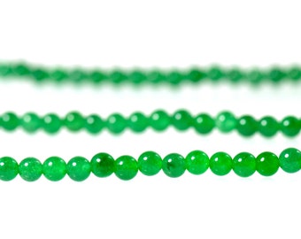 30x Jade grün Kugel 4mm, gefärbt