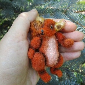 Miniature squirrel 7 cm 2.75 inch Teddy miniature Orange squirrel toy