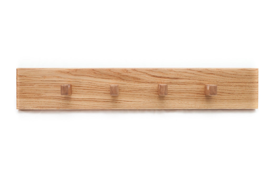 Solid Oak Peg Rail Rack Handmade Etsy