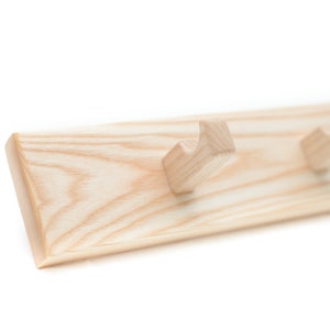 Solid Ash 4 Peg Rail Rack, Handmade