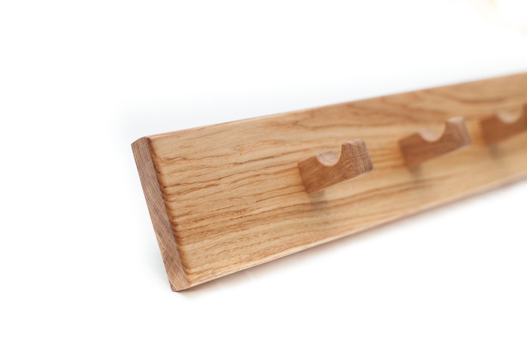 Solid Oak Peg Rail Rack Handmade Etsy
