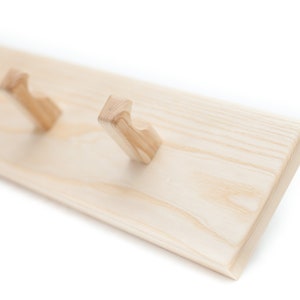 Solid Ash 4 Peg Rail Rack, Handmade