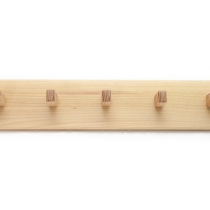 Solid White Acacia 5 Peg Rail Rack, Handmade