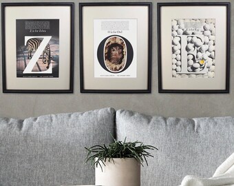 Alphabet Art - RARE Original Lithographs A-Z on Various Paper Stock - Pick Your Letter - Customize Your Art - 12&quot;x9&quot; - SOLD UNFRAMED