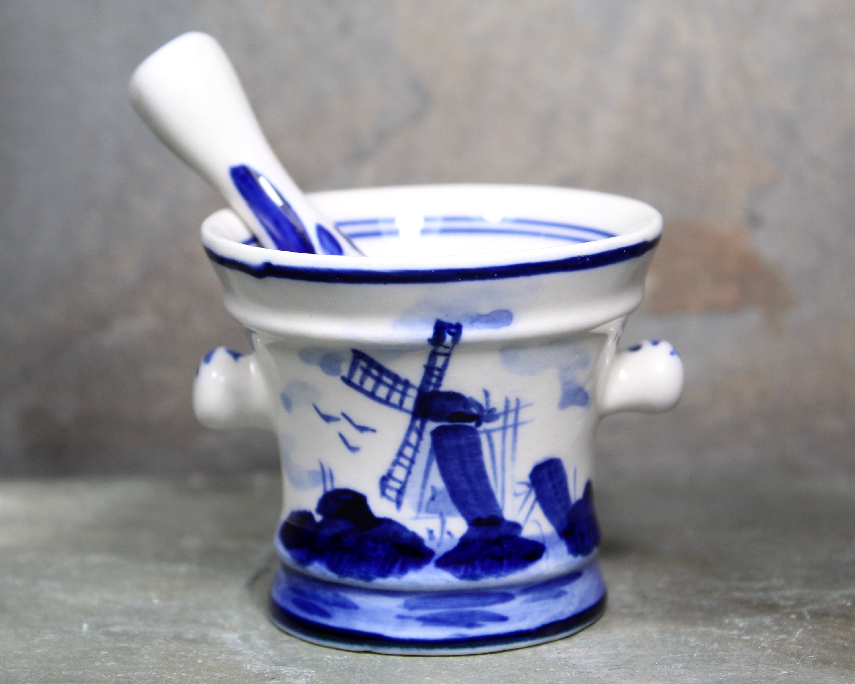 Delft Mini Mortero de Cerámica y Pestle Porcelana Azul y | Etsy