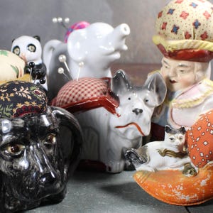Novelty Upcycled Pin Cushions | Vintage Figurine Pin Cushions | Your Choice | Hand-Crafted by Bixley Shop