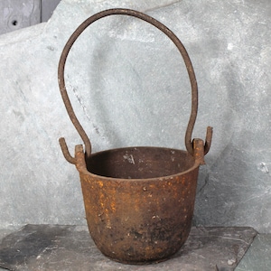 Rusty Cast Iron Witch's Cauldron | Small Heavy Cauldron | Vintage Halloween Decor | Bixley Shop