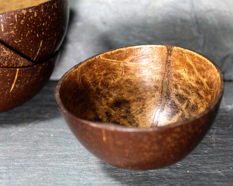 Vintage Coconut Bowls Set of 4 Buddha Bowls Eco Coconut Small Bowls Bixley Shop image 4