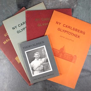 RARE! Antique Copenhagen, Denmark Souvenir Art Museum Guidebooks | circa 1920s | Set of 5 | NY Carlsberg Glyptothek | In DANISH